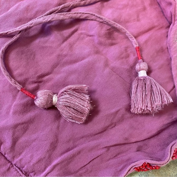 Anthropologie Maeve Embroidered Mini Dress US Size 2 Beaded Floral Open Back - Picture 9 of 16